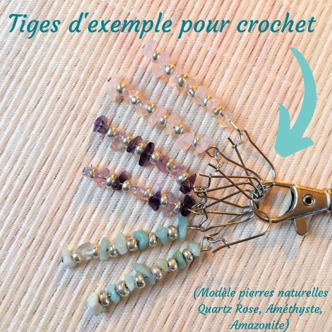 Anneaux marqueurs de mailles pour Tricot et Crochet avec perles Bleues