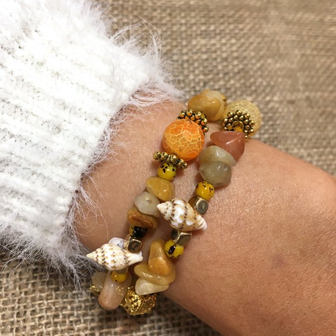 Bracelet en Aventurine Jaune à mémoire de forme