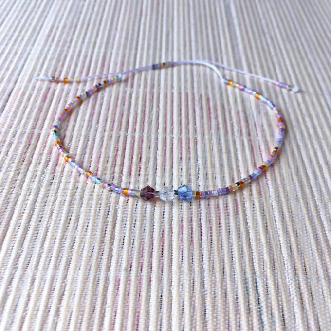 Bracelet minimaliste simple rang multicolore sunset