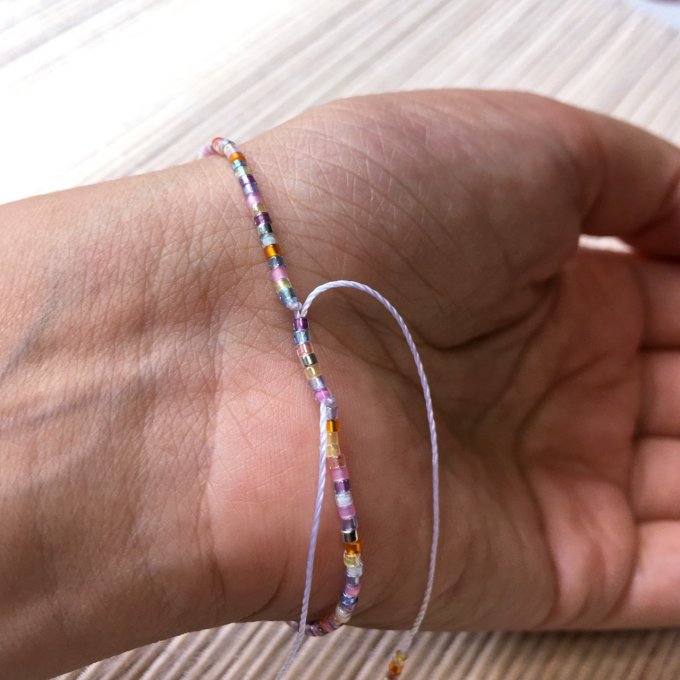 Bracelet minimaliste simple rang multicolore sunset