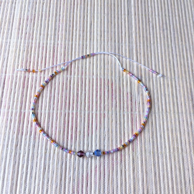Bracelet minimaliste simple rang multicolore sunset