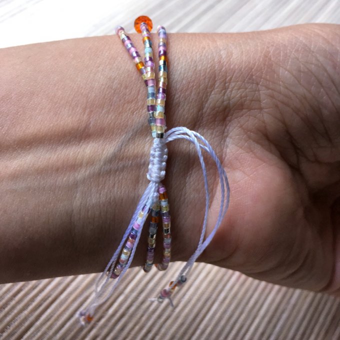 Bracelet minimaliste triple rangs multicolore sunset 