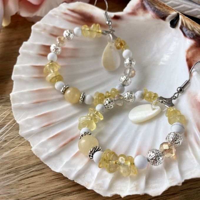 Boucles d’oreilles créoles en Citrine 