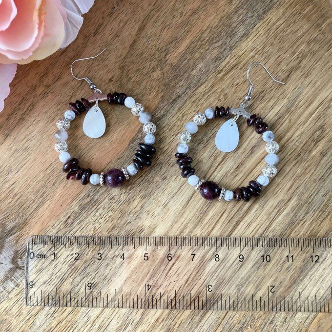 Boucles d’oreilles créoles en Grenat 