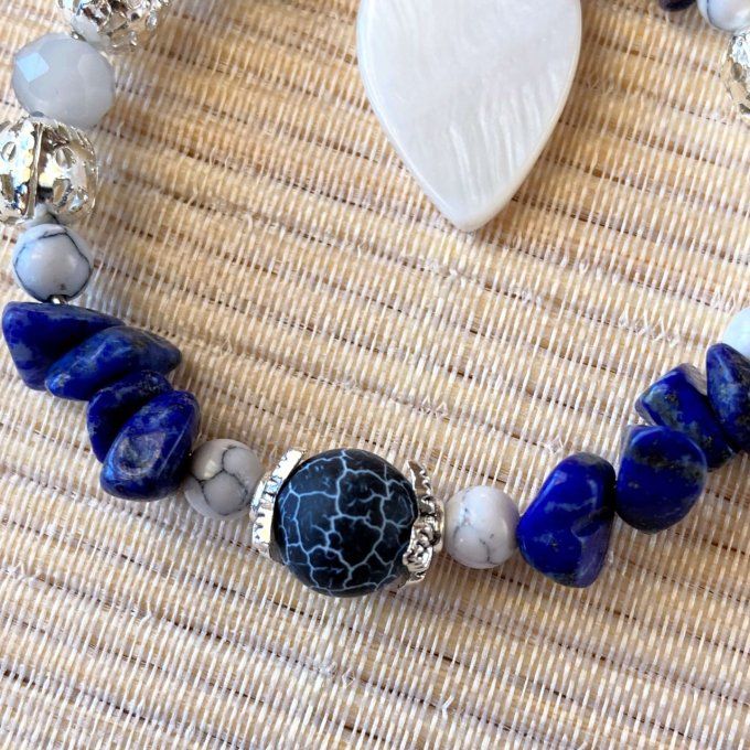 Boucles d’oreilles créoles en Lapis-Lazuli 