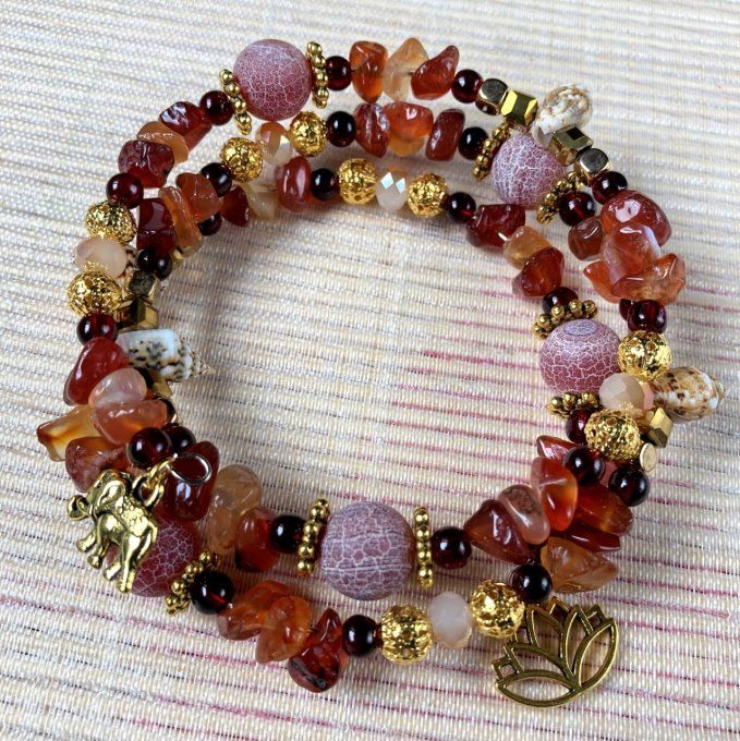 Bracelet en Agate Rouge