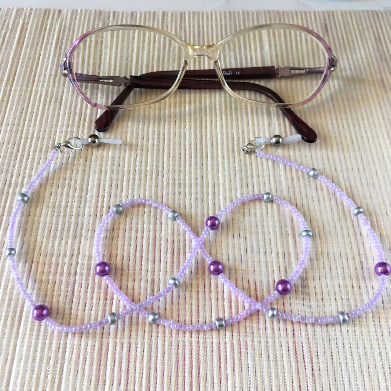 Cordon lunettes / chaîne masque / collier / bracelet, tons roses