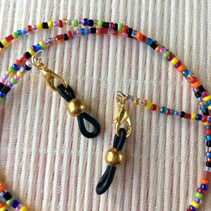 Cordon lunettes / chaîne masque / collier / bracelet, multicolore