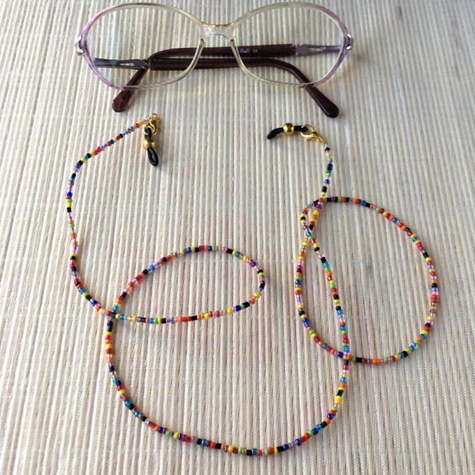 Cordon lunettes / chaîne masque / collier / bracelet, multicolore