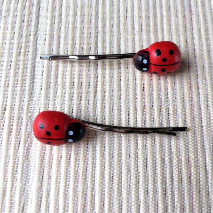 Epingles à cheveux, bobby pin, coccinelle