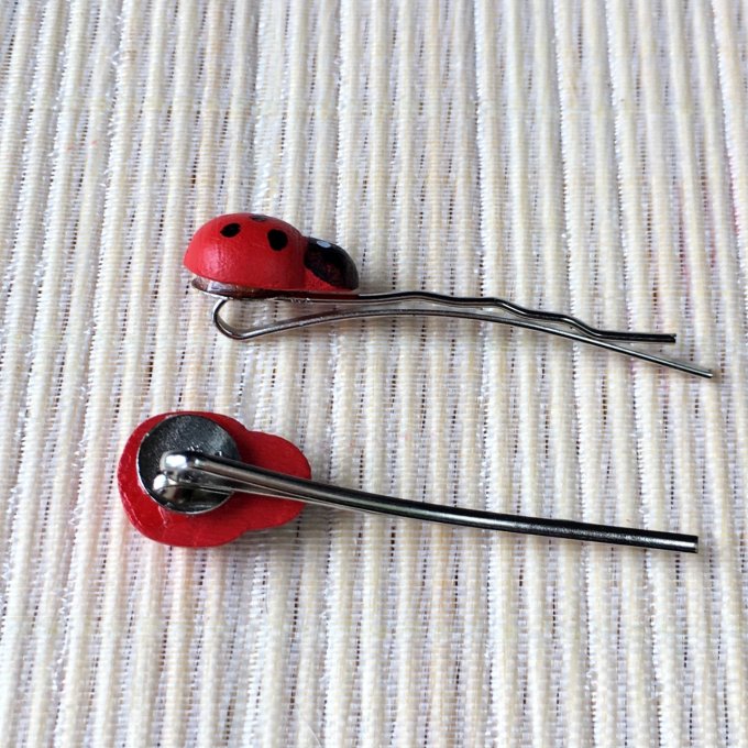 Epingles à cheveux, bobby pin, coccinelle