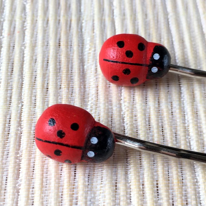 Epingles à cheveux, bobby pin, coccinelle