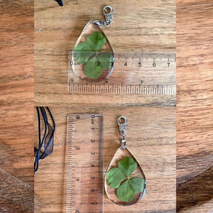 Collier trèfle à 4 feuilles, pendentif goutte