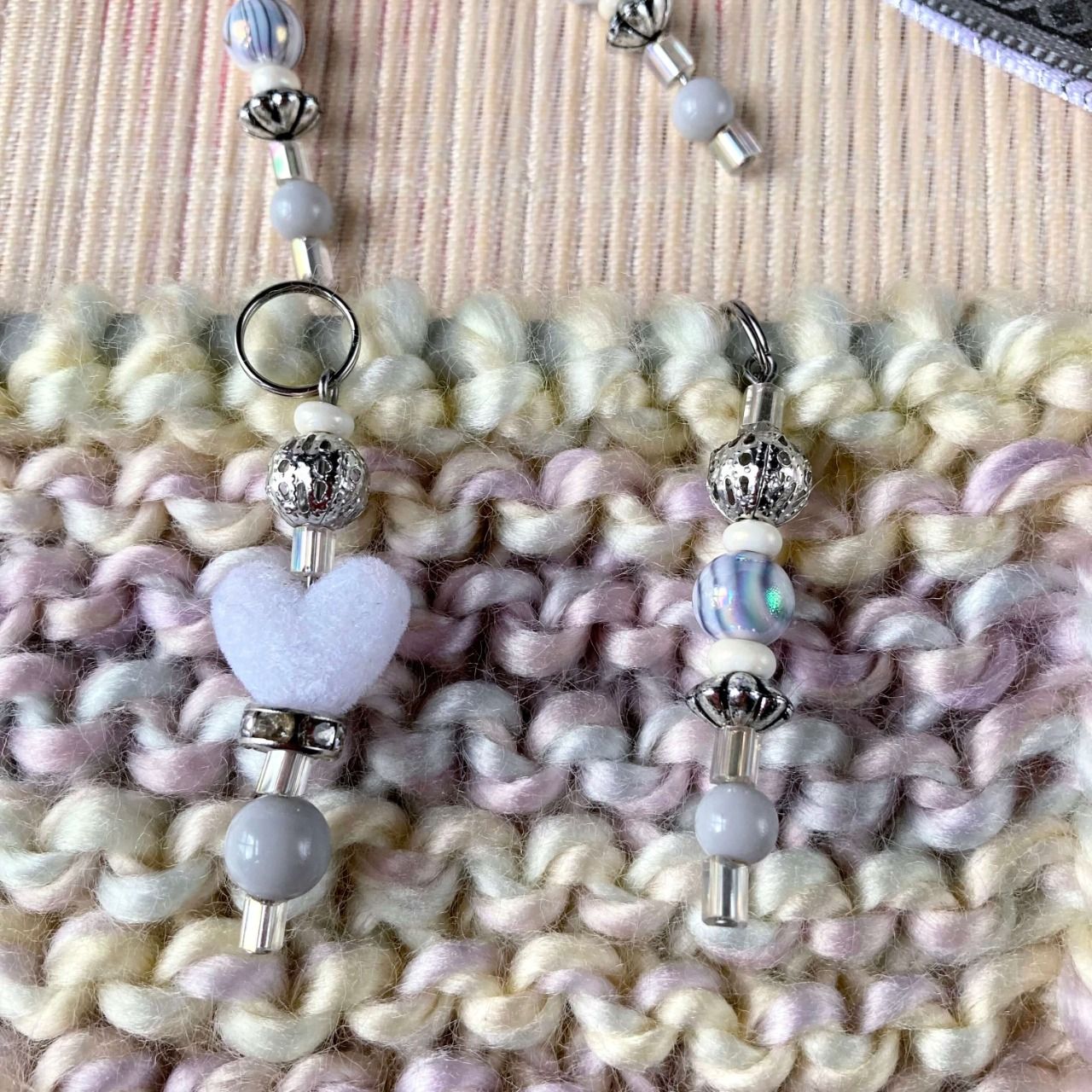 Anneaux Marqueurs De Mailles Pour Tricot Et Crochet Avec Perles Roses