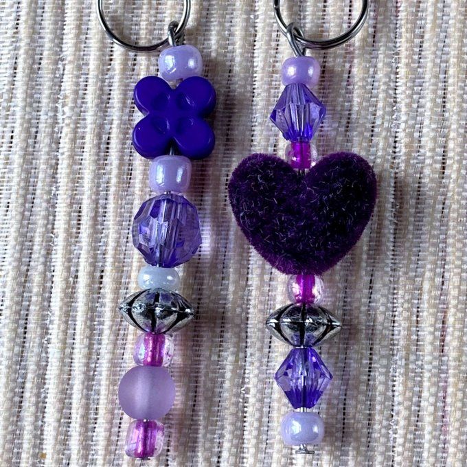 Anneaux marqueurs de mailles pour Tricot et Crochet avec perles Violettes