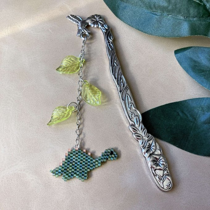 Marque-page dinosaure en perles Miyuki – Petit diplodocus