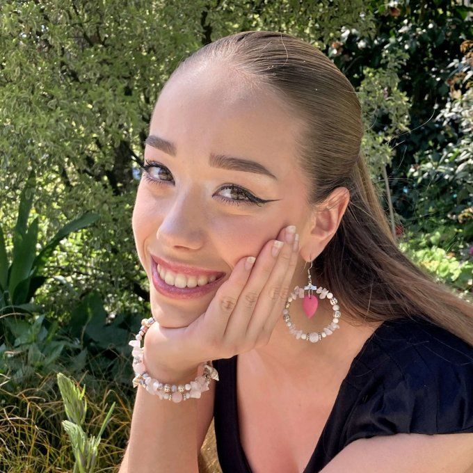 Boucles d’oreilles créoles en Quartz-Rose