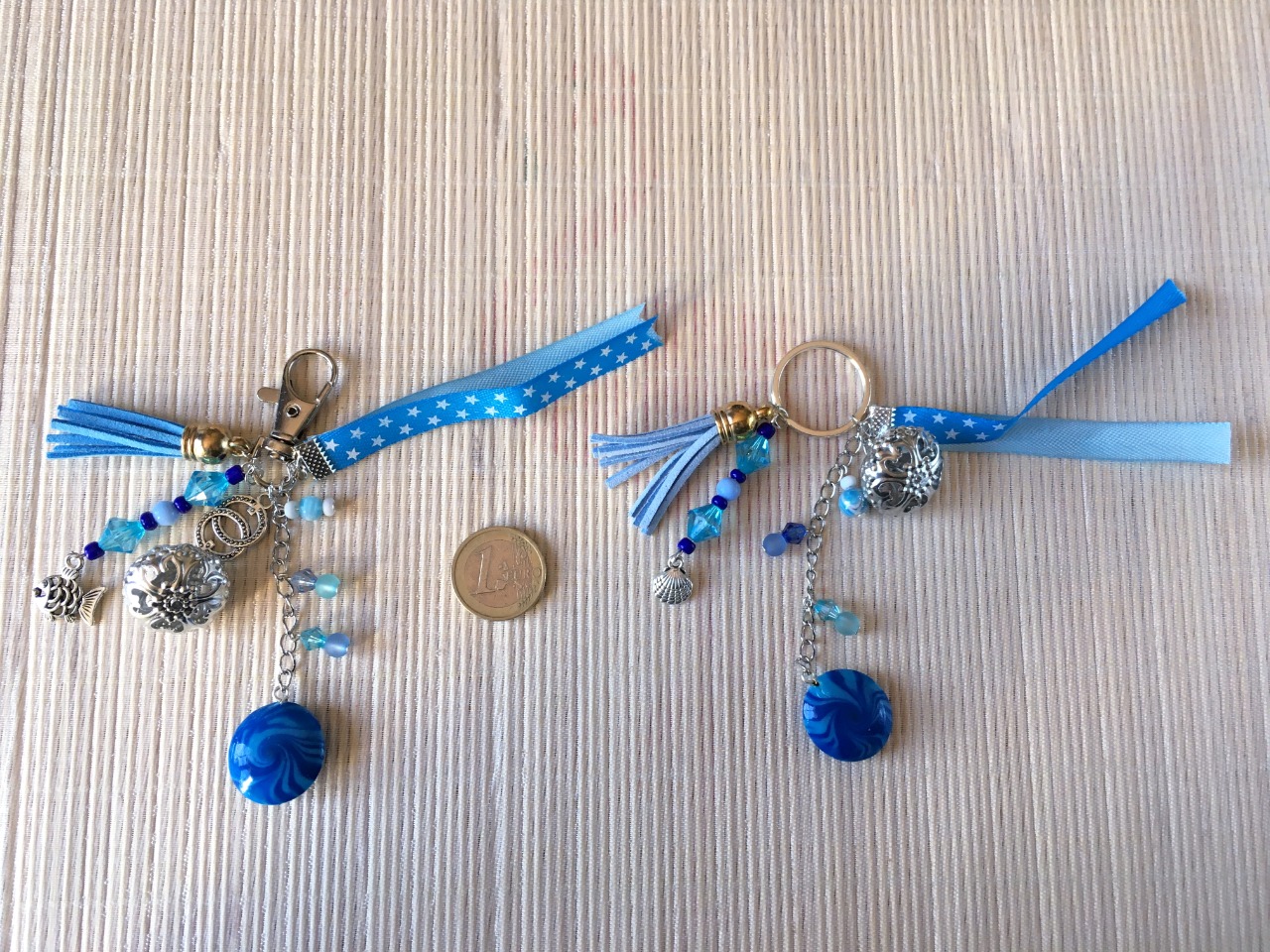 Porte-clefs & bijou de sac, bleu