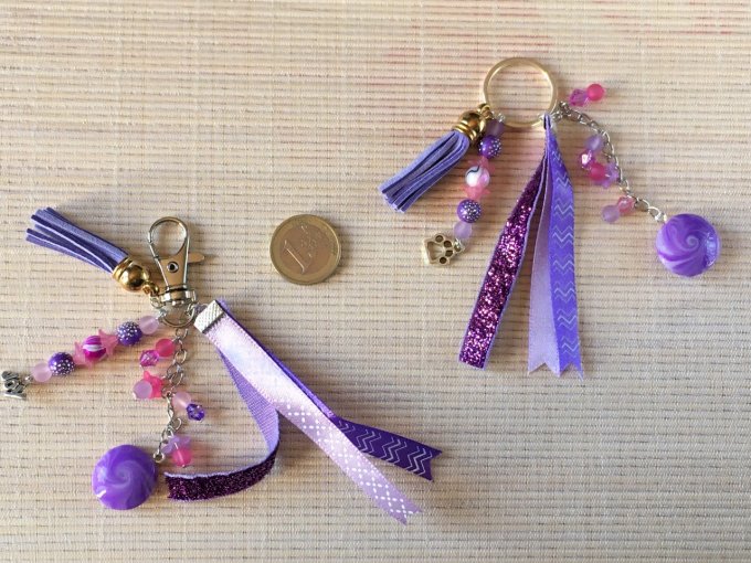 Porte-clefs / bijou de sac, violet