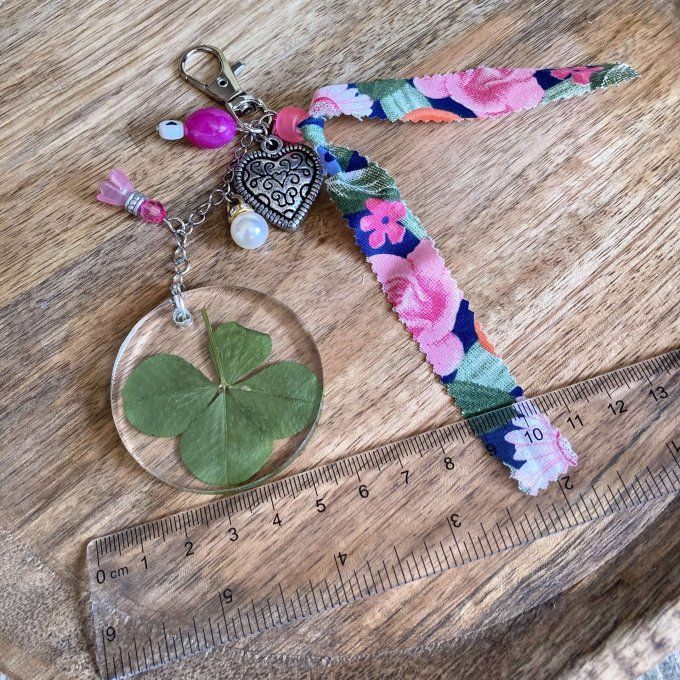 Porte clé trèfle à 4 feuilles