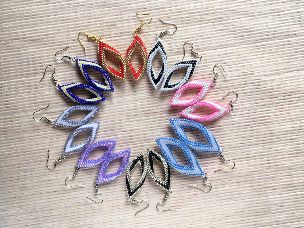 Boucles d'oreilles tissées en perles Miyuki