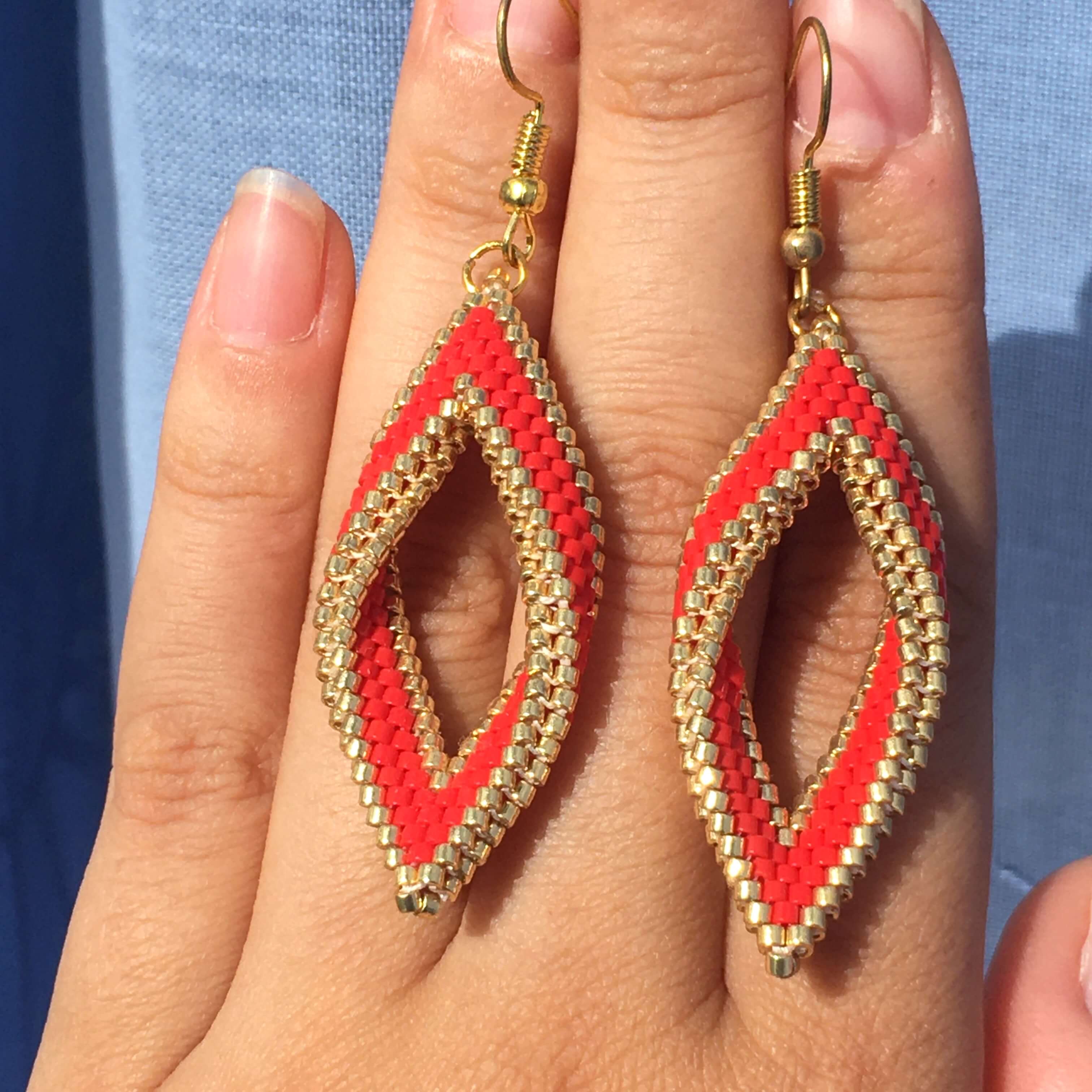 boucles d'oreilles tissées en perles miyuki