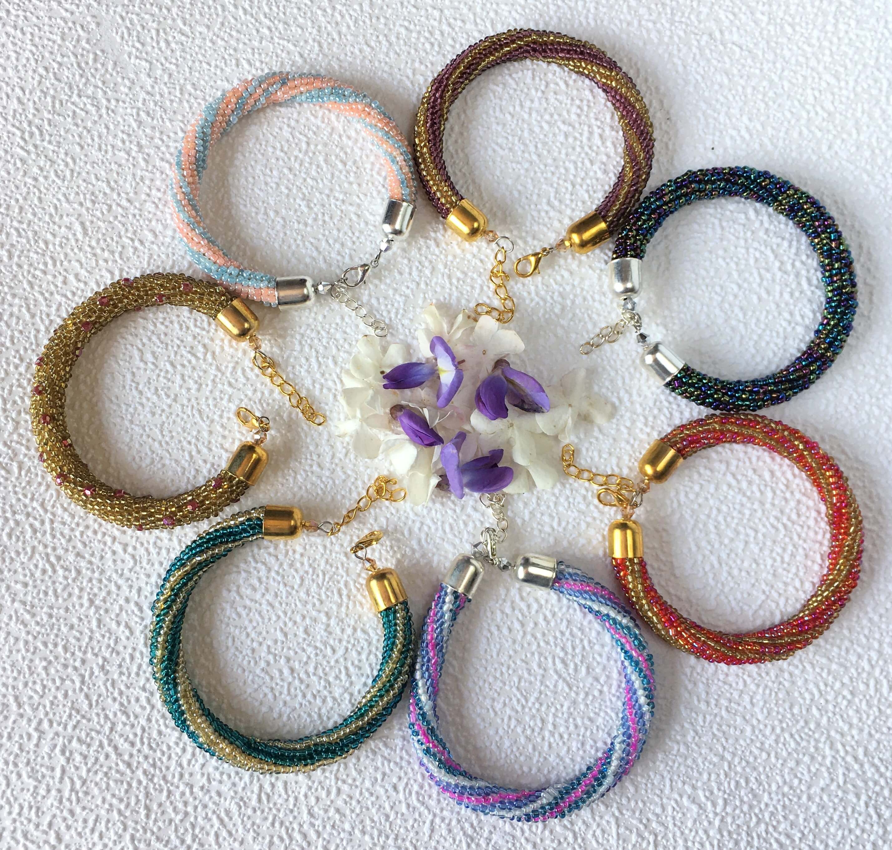 Bracelets torsade en perles de rocaille, faits à la main, bijoux fantaisie